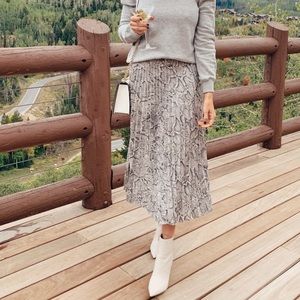 1. State Snake-Print Midi Skirt